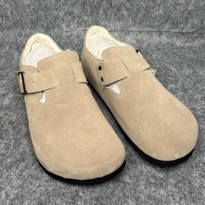 NIB Klukge Unisex Fuzzy Boston Suede Leather Clogs-‎ Sz 11 US